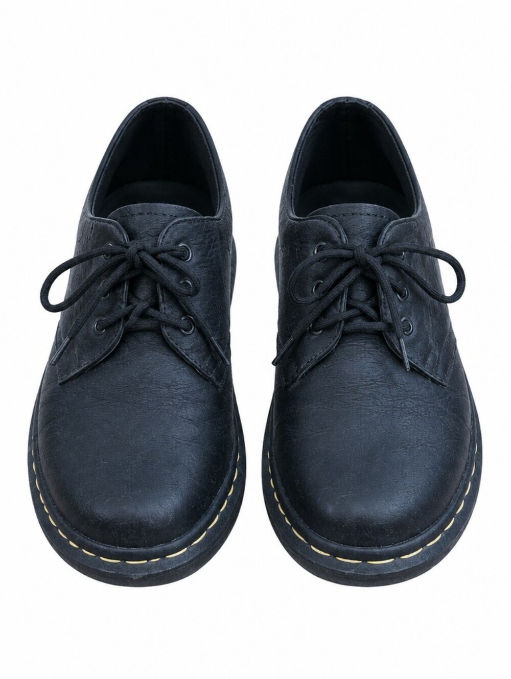 Black Lace-Up Women's Oxford with Yellow Stitching - Dr. Martens